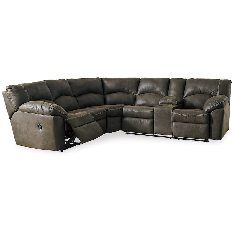 Signature Design by Ashley Tambo Brown 2-Piece Reclining Sectional - 117"W x 104"D x 38"H
