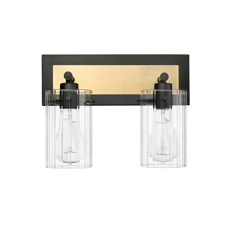 Millennium Lighting Gasol 2/3/4 Vanity Fixture - 2 Light - Matte Black / Vintage Brass