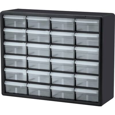 Black Plastic 24-drawer Storage Cabinet