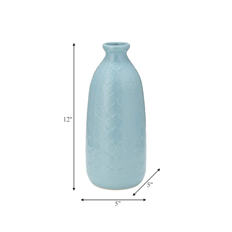 Sagebrook Home Elegant Ceramic Vase, Textured Finish, Home Decor Accent
