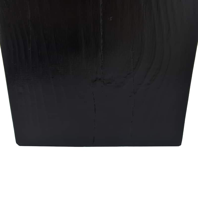 Distressed Wood-Effect End Table • Square Column Design in Multi-Height Set • Weather-Resistant for Indoor & Outdoor Decor