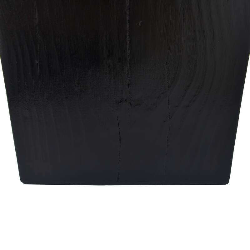 Wood-Look Square-Column MGO End Table, H27.75",Wood-Like Distressed Finish, Mix with Different Heights, Indoor Outdoor Use