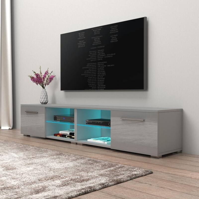 Moon Matte Gloss TV Stand with 16 Color LED Lights