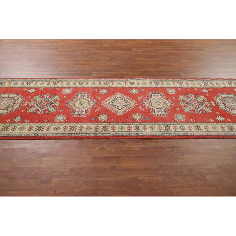 Oriental Kazak Runner Rug Handmade Wool Carpet - 2'10" x 9'1"