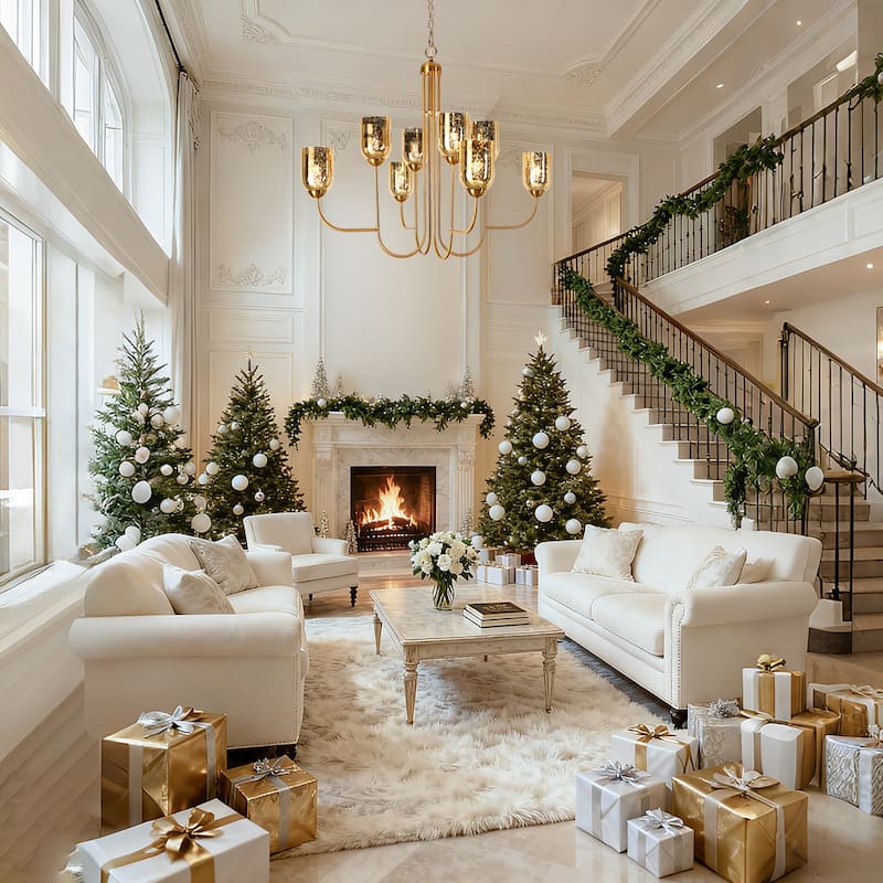 Modern 8-Light Gold Chandelier with Textured Wine Glass Shades for Dining Living Room