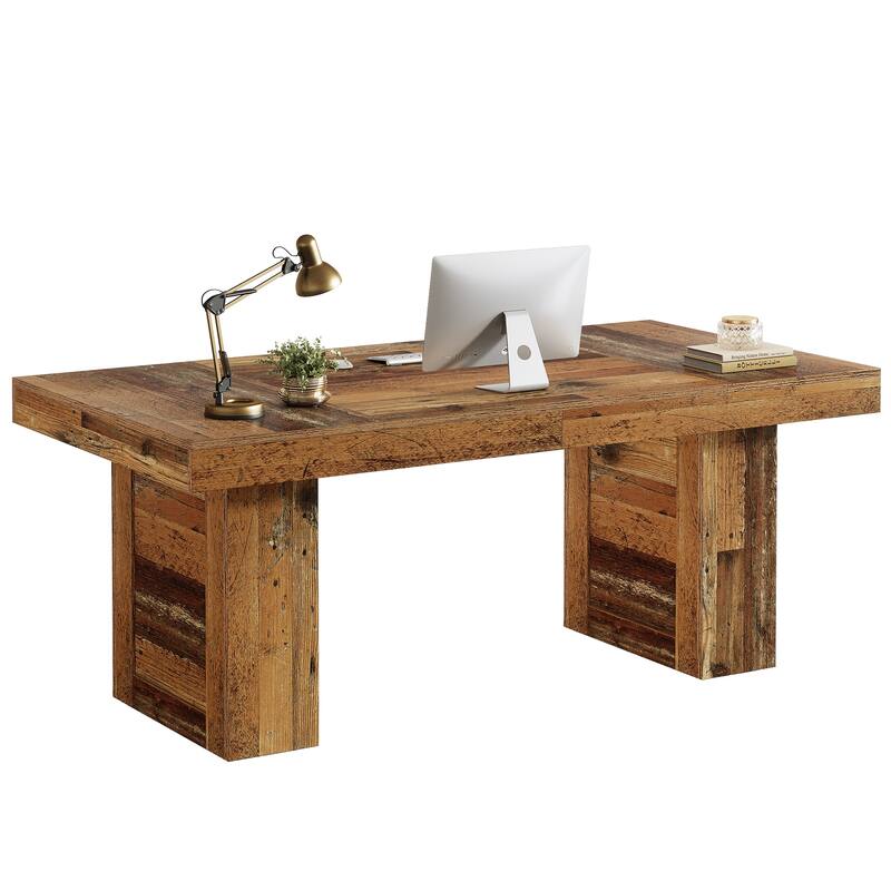 Large Executive Desk, Computer Desk, Home Office Writing Table, Conference Table Business Workstation for Working, Meeting