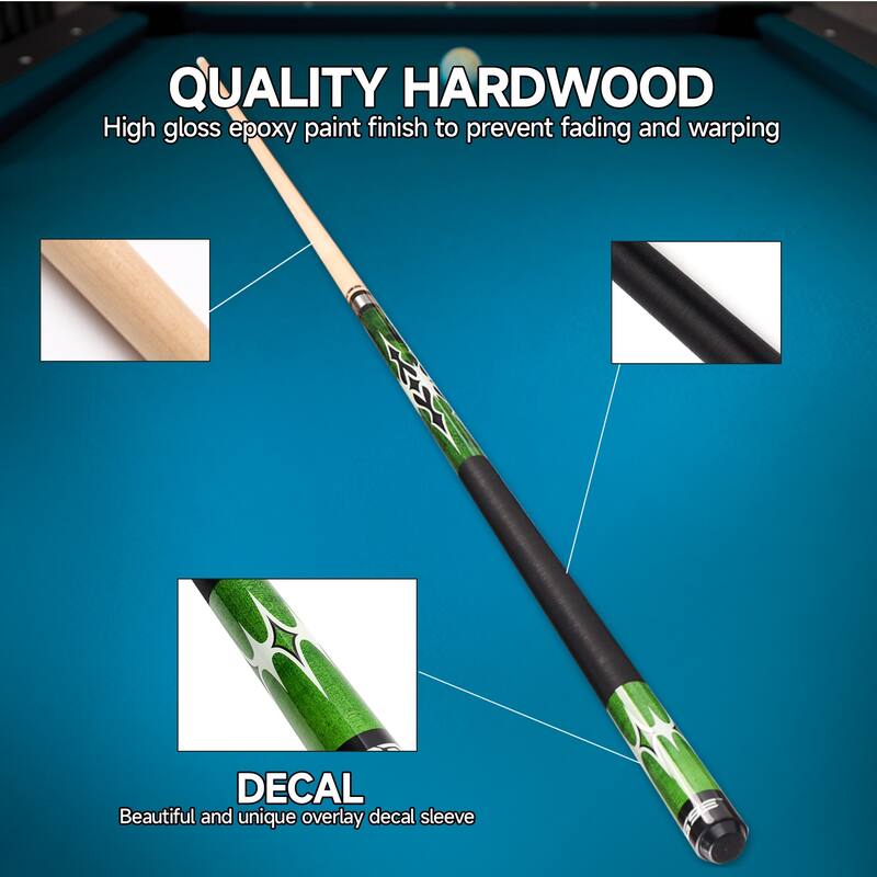 GSE™ 58" 2-Piece Canadian Maple Hardwood Billiard Pool Cue Stick for Men/Women.Great for House Game Room or Commercial Bar Use