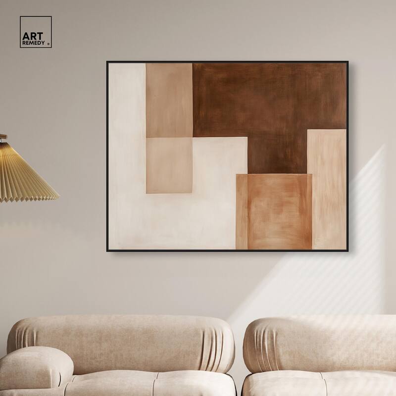 Cream and Brown Panels II Canvas by Art Remedy