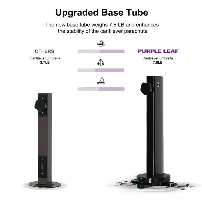 PURPLE LEAF 11 ft Square Patio Offset Umbrella