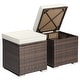 preview thumbnail 8 of 9, 2 PCS Patio Ottoman Multipurpose Outdoor Footstool Storage Box White