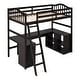 preview thumbnail 19 of 23, Twin Size Wooden Loft Bed with Desk, 2 Drawers, Cabinet, 4 Shelves, Full-Length Guardrail