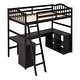 preview thumbnail 1 of 12, Versatile Twin Loft Bed with Desk and Storage - Solid Wood for Kids' Rooms Espresso - Twin