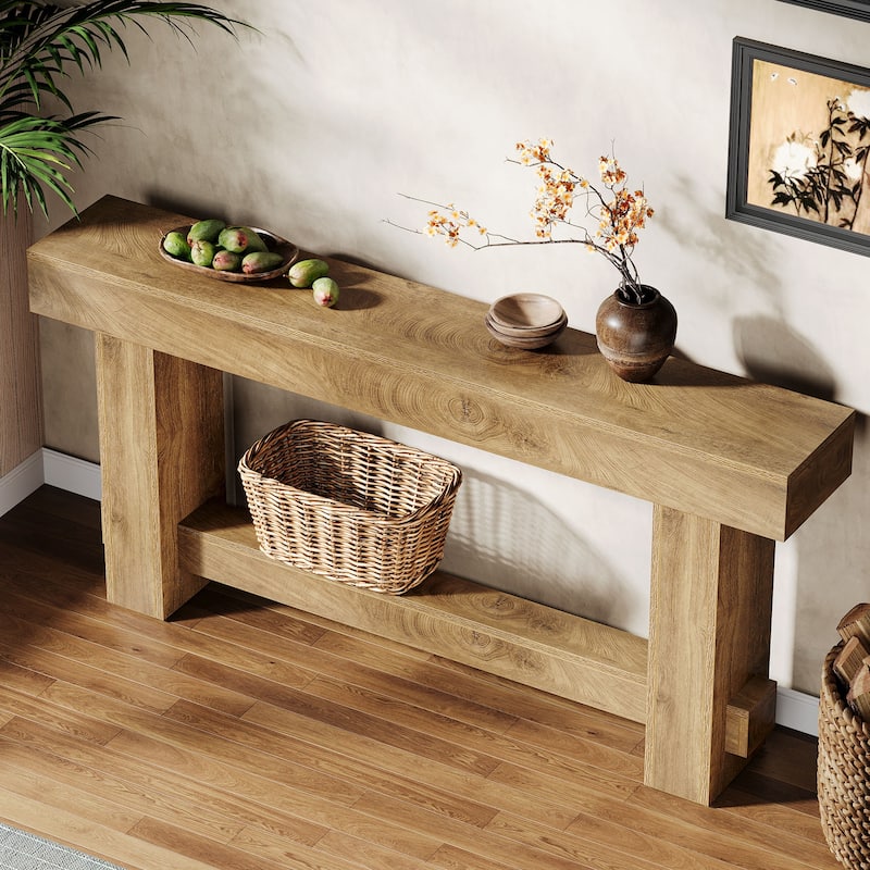 70.9" Entryway Console Table, Extra Long Wooden Farmhouse Sofa Table