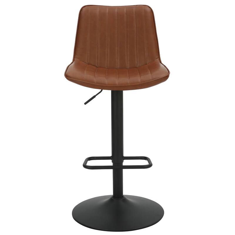 Contemporary Faux Leather & Metal Adjustable Air-Lift Stool, Set of 4