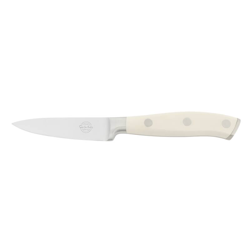 Sur La Table Kitchen Essential Tasting Kitchen German Steel Forged Full Tang Prfessional Knife with White Handle