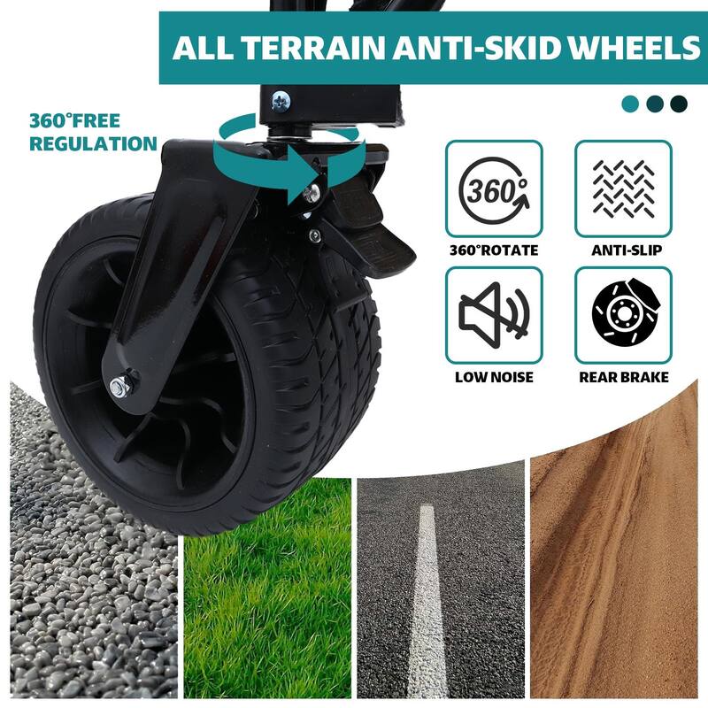 440lb Capacity Heavy-Duty Collapsible Wagon - with Storage Straps & 3-Piece Liner Bag Set