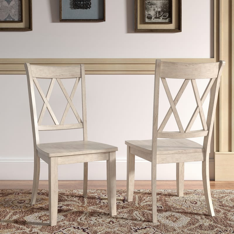 Ronda Double X Back Wood Dining Chairs (Set of 2)