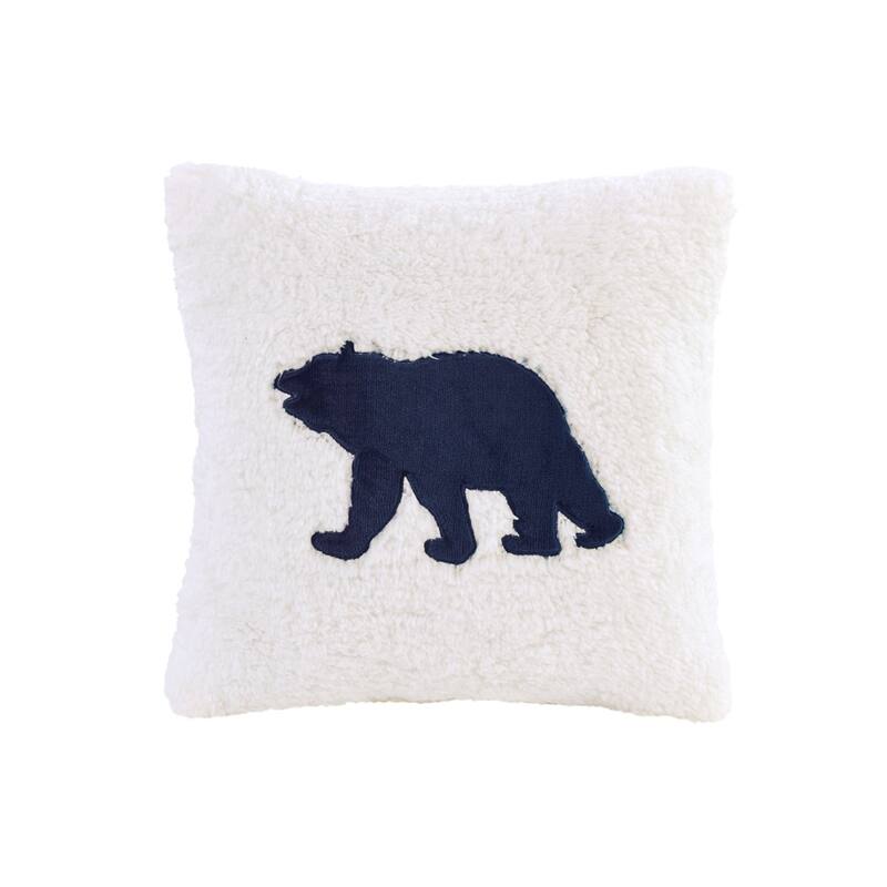 GDF Studio - Alton Plush to Sherpa Down Alternative Comforter Set - Navy & Ivory.
