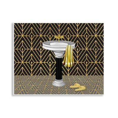 Stupell Deco Style Glam Bathroom Wall Plaque Art Design By Conrad Knutsen