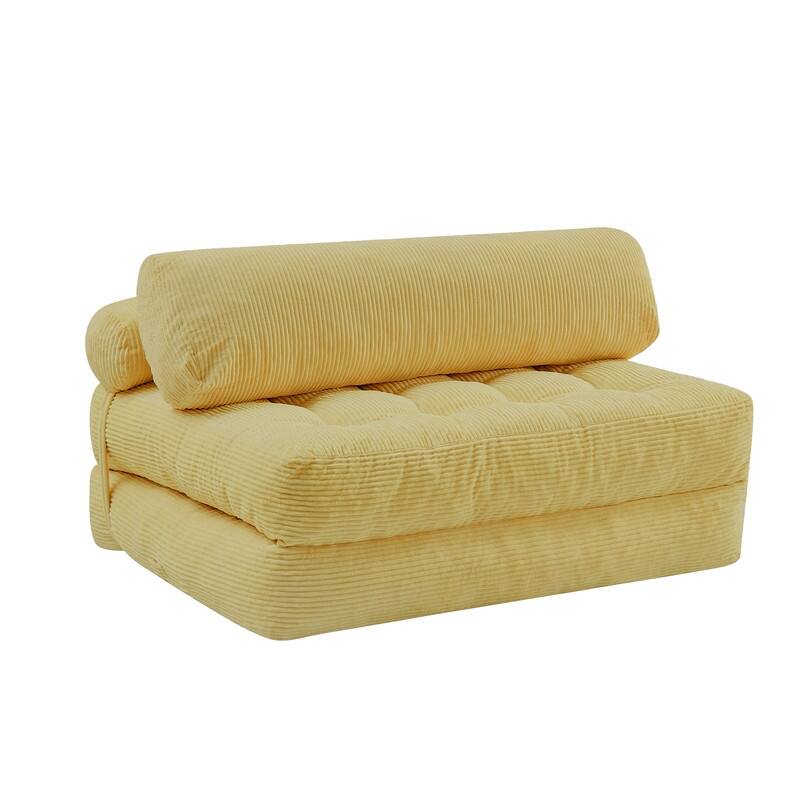 Mixoy W32''/W50'' Corded Velvet Fabric Folding Floor Lazy Futon Sofa Bed