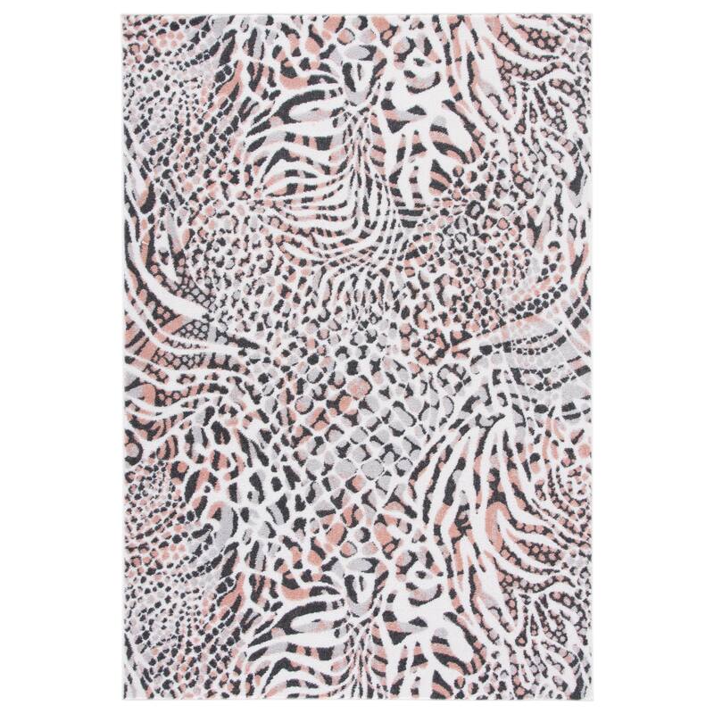 SAFAVIEH Amsterdam Vathsala Modern Abstract Rug - 6'7" Square - Ivory/Blush