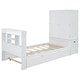 preview thumbnail 4 of 19, Nestfair Twin Size Platform Bed with Storage Headboard and Footboard, Pull Out Shelves and Twin Size Trundle