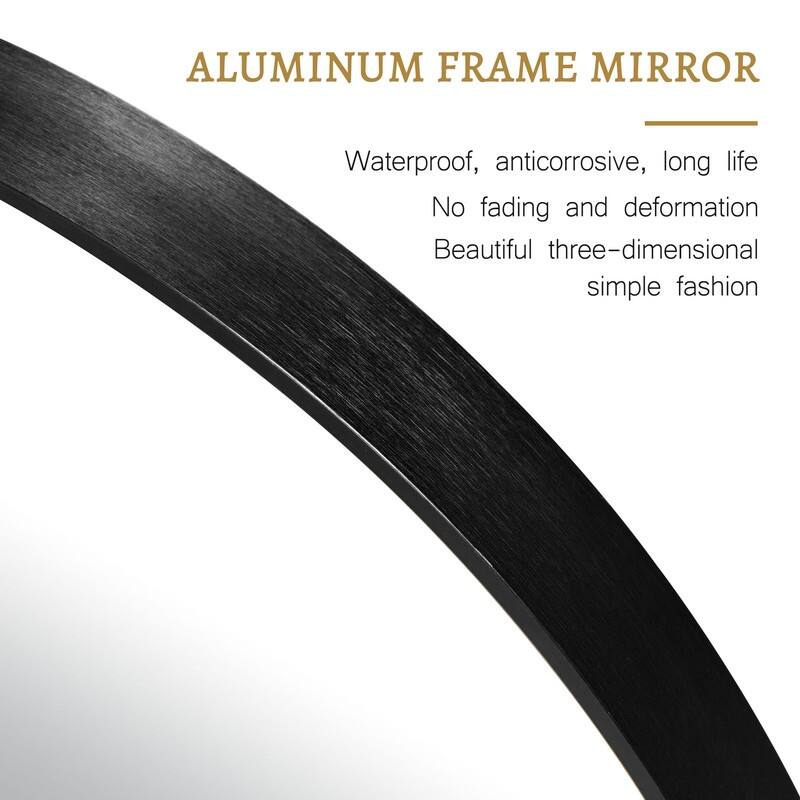 Classic Round Accent Bathroom Mirror Metal Frame Hanging Wall Mounted Circle Mirror for Wall Decor Vanity Entryway Living Room