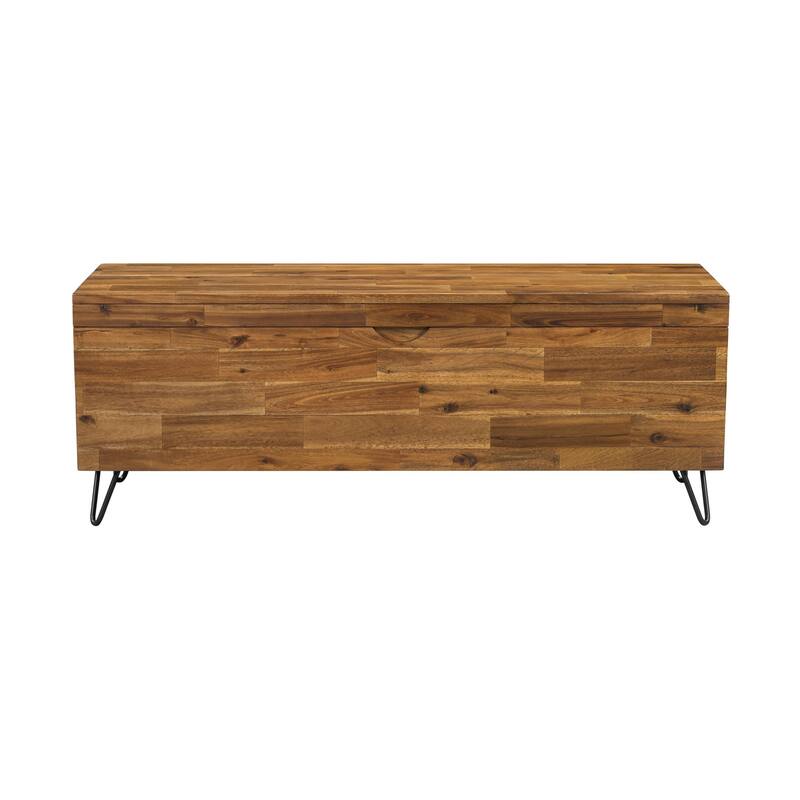 Hailey Acacia Wood 46-inch Storage Bench