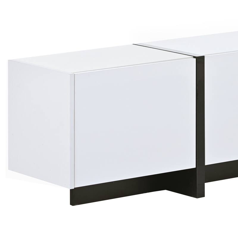 TV Stand Console Table for TVs Up to 80",TV Cabinet with High Gloss UV Surface