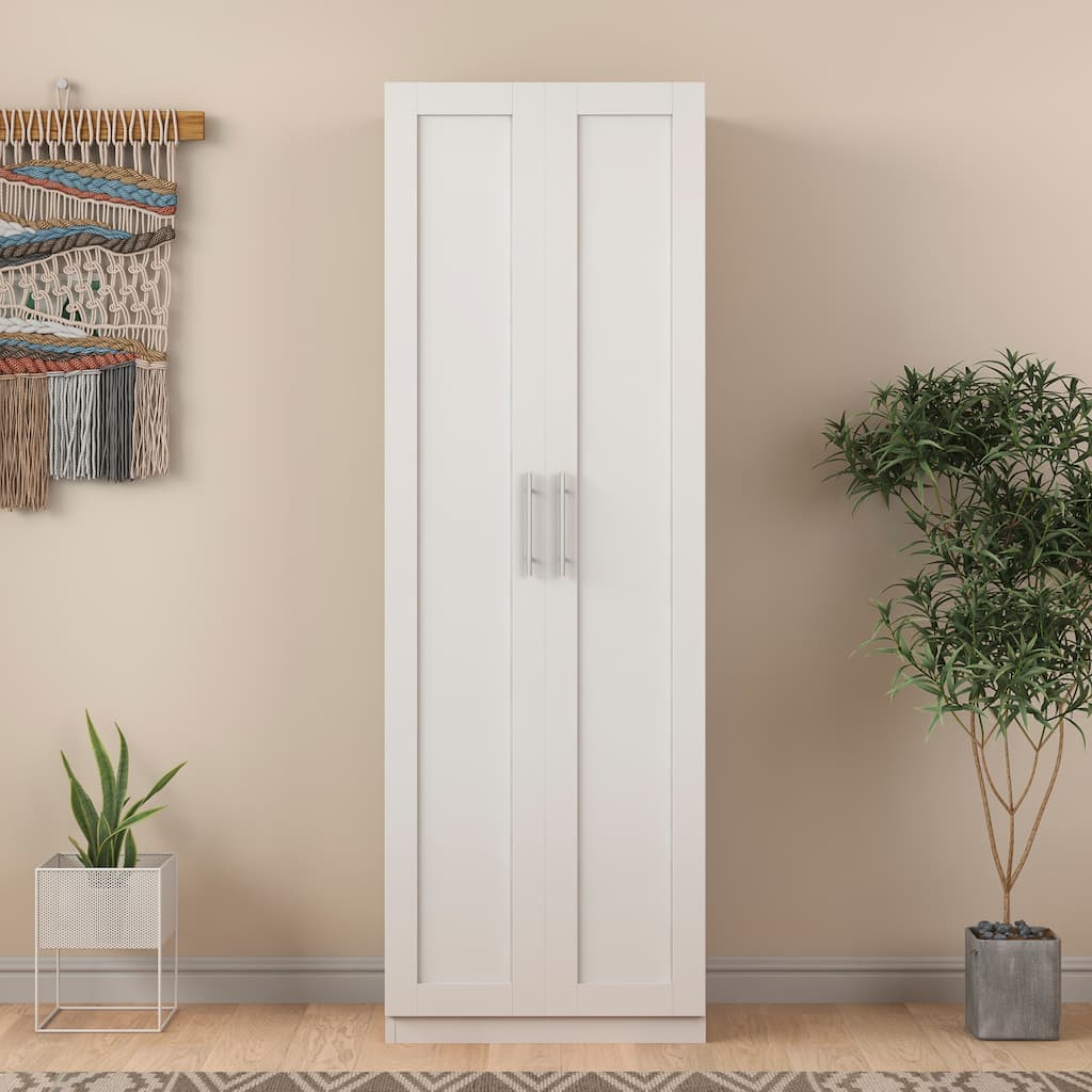 Armoire Wardrobe Closet, 70.87" Tall Wood Cabinets w/ 2 Doors, Clothing Storage Closet Wardrobe w/ Shelves for Dressing Bedroom