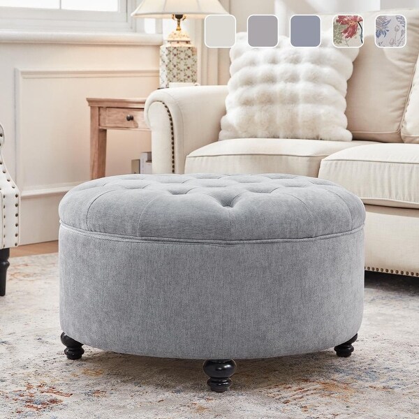 Tufted Ottoman Homebeez Round Velvet Storage Ottoman Pouf Ottoman