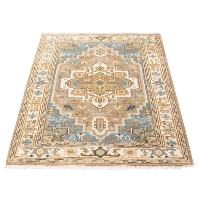 ECARPETGALLERY Hand-knotted Jules Serapi Beige Wool Rug - 5'2 x 7'11