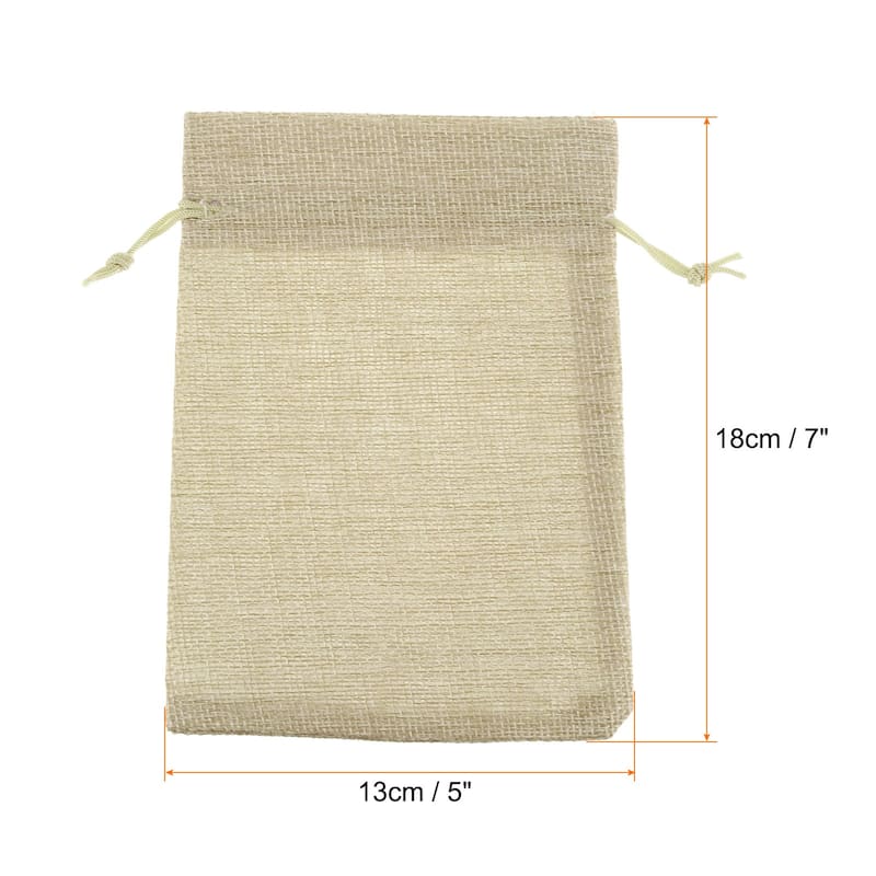 25Pcs Drawstring Burlap Gift Bags 5" x 7" Linen Sack Jewelry Pouches - 5" x 7" - Natural