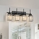 preview thumbnail 17 of 103, Modern Black 1/2/3/4/5-Light Bathroom Crystal Vanity Light Wall Sconces