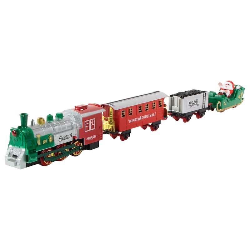 36 Pc Battery Operated Lighted and Animated Train Set with Raised Track and Sound - 9"
