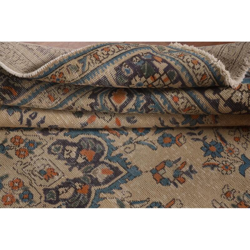 Tabriz Persian Vintage Rug Handmade Traditional Wool Carpet - 6'7"x 9'10"