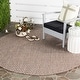 preview thumbnail 130 of 138, SAFAVIEH Courtyard Judi Indoor/ Outdoor Patio Backyard Rug 4' Round - Light Brown/Light Grey