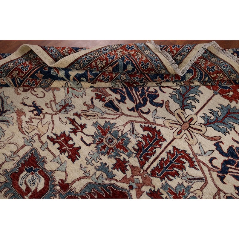 Kazak Oriental Large Area Rug Hand-Knotted Wool Carpet - 9'11" x 13'8"