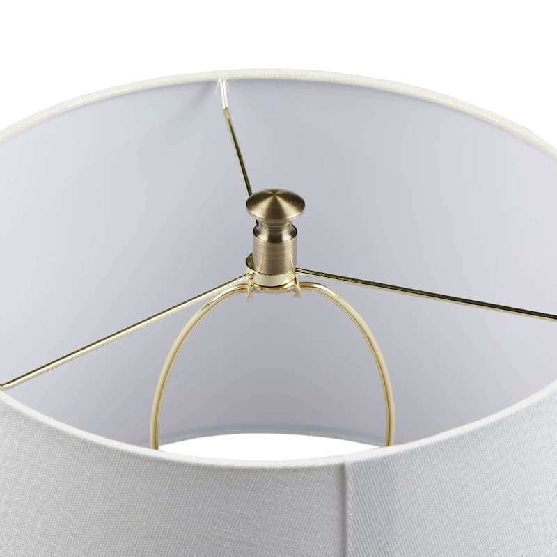 Table Lamp with Empire Shade Antique Brass Finish Includes LED Bulb