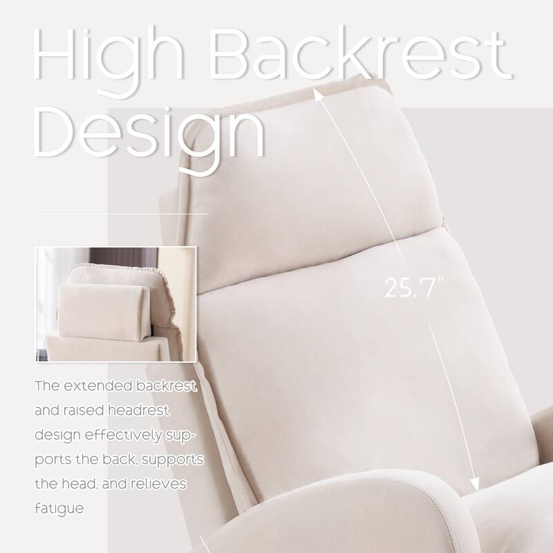 HOMYKA Upholstered Lounge Accent Chairwith Adjustable Backrest Storage Ottoman