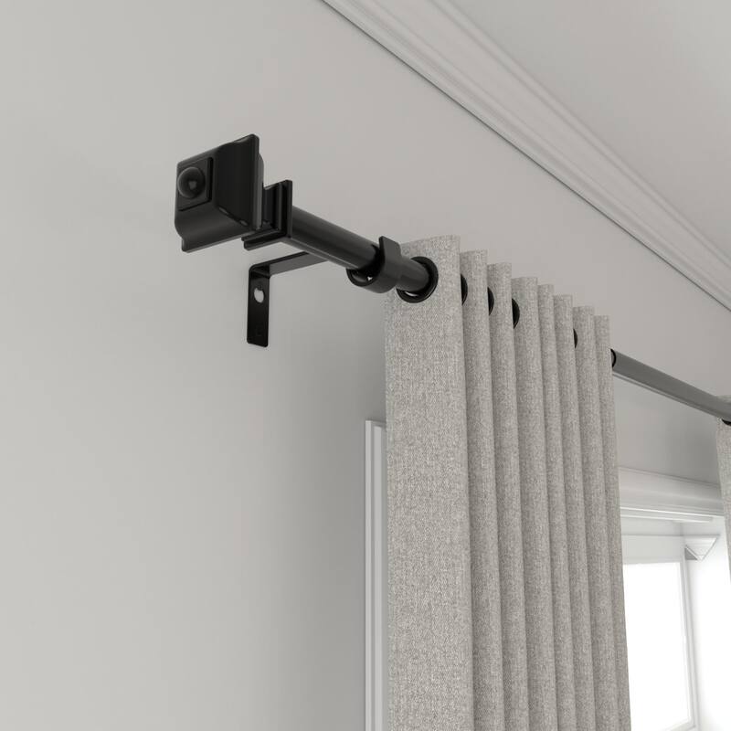 Acroma Streamlined Adjustable Curtain Rod Black