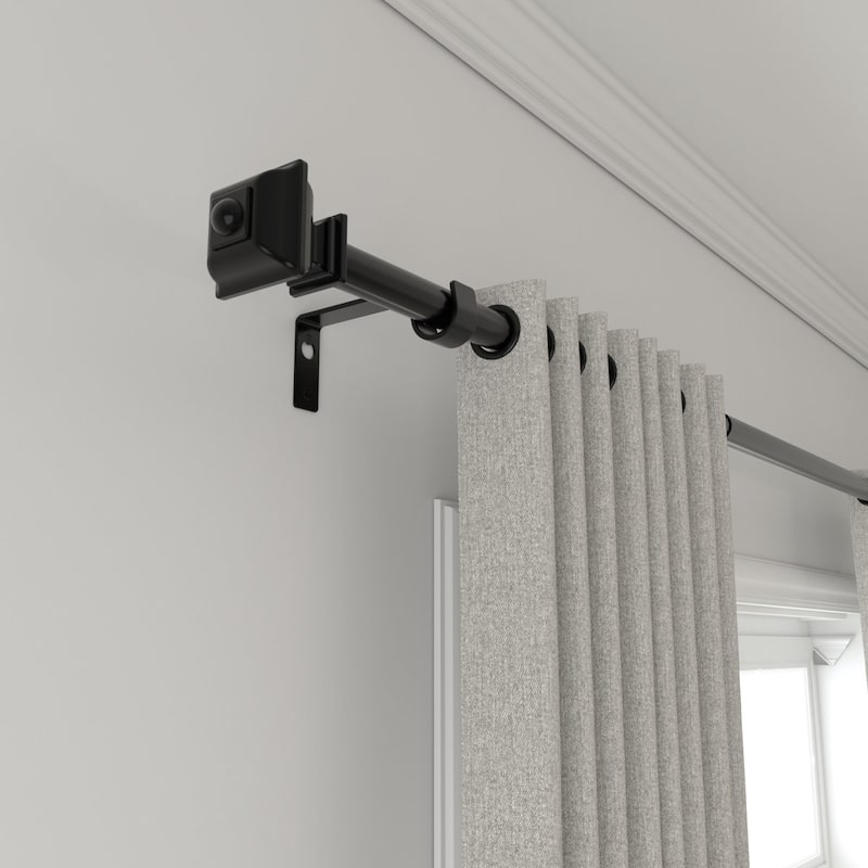 Acroma Streamlined Adjustable Curtain Rod Black - 28 to 48 inches