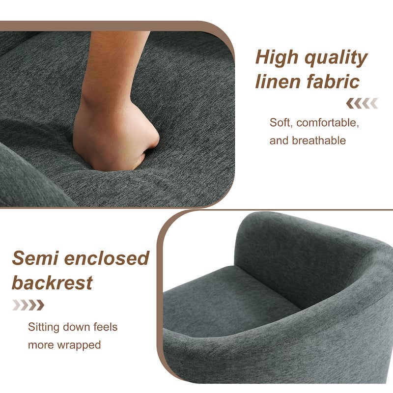 Chenille Swivel Barrel Chairs Upholstered Accent Chairs For Living Room