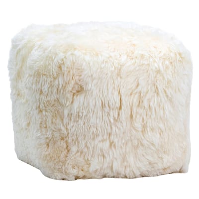 Sheila Sheep Fur Upholstered Pouf