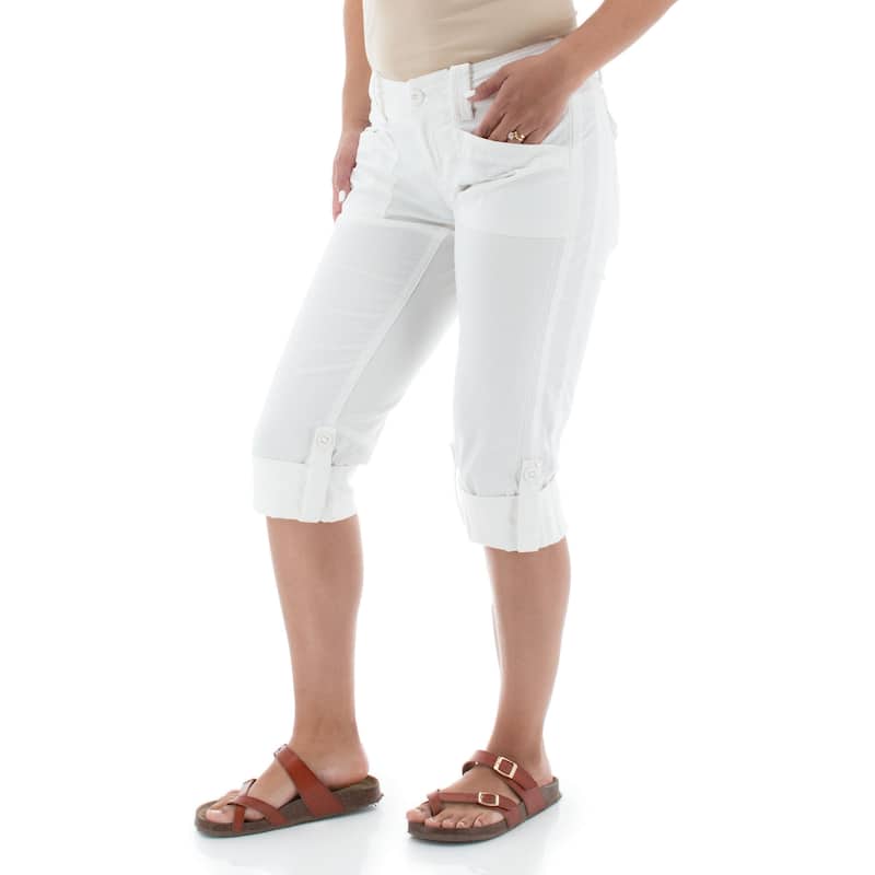 Aventura Women's Arden Organic Roll-Up Capri - White - 8