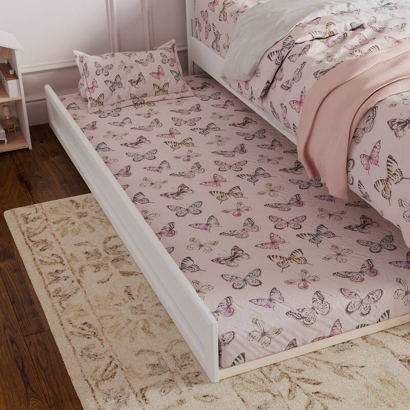 Felicity Platform Bed with Panel Footboard and Twin Trundle