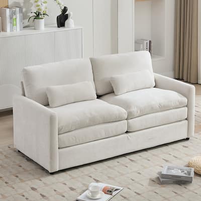 Roomfitters Oversized Upholstered Loveseat Sofa with Plush Double Cushions, Cloud-Inspired Comfy Couch