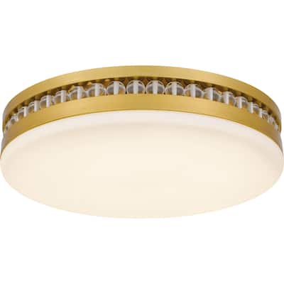 Carey Integrated LED Brushed Gold Flush Mount with CCT Switch