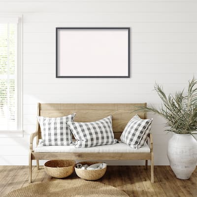 Eva Black Silver Thin Framed White Corkboard Bulletin Board