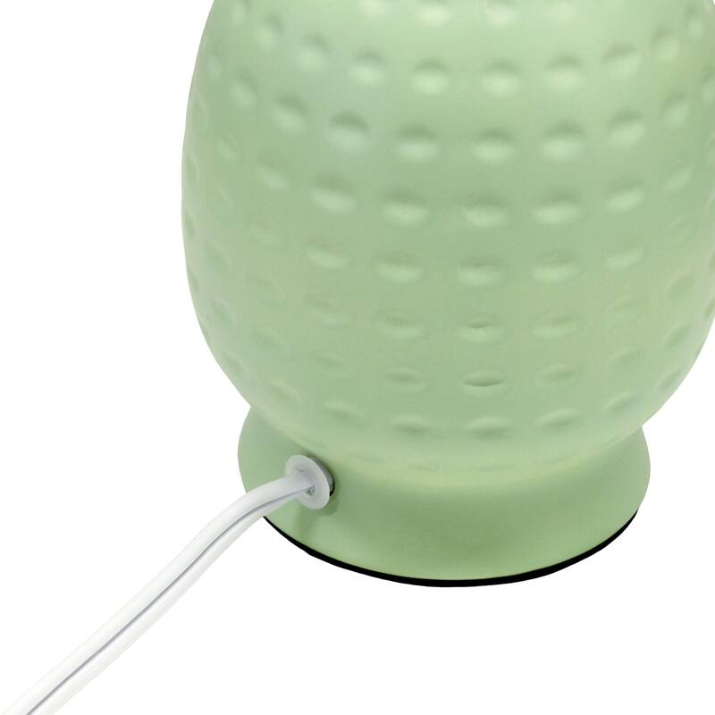 Petite Dimpled Ceramic Table Lamp with Tapered Shade - 12.5" - Lime Green